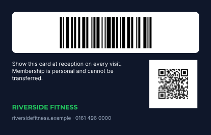 Gym Pulse landscape back with fictional example details