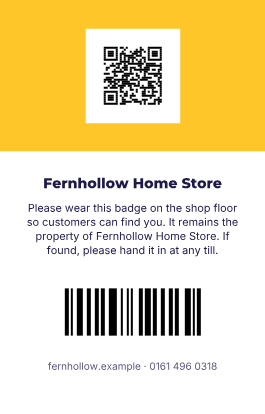 Shopfloor portrait back with fictional example details