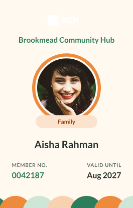 Community Circle portrait front with fictional example details