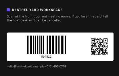 Workspace landscape back with fictional example details