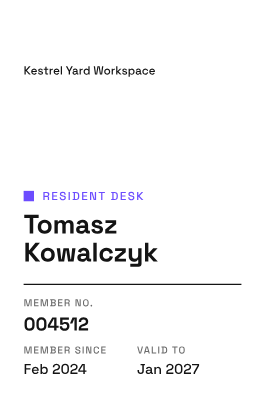 Workspace portrait front with fictional example details