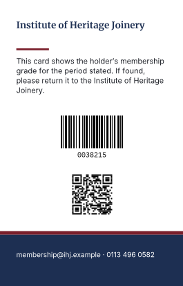 Association portrait back with fictional example details